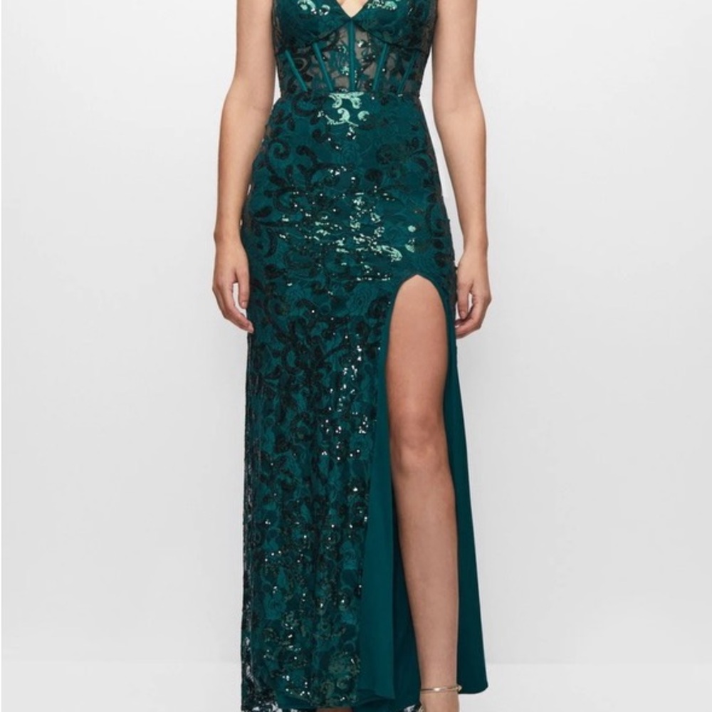 Melanie Lynn Green Sequin dress